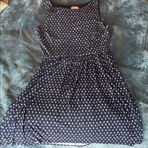 LOFT White and Blue Halter A-Line Sundress